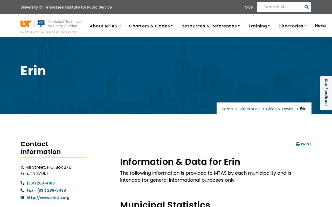 Erin warrant record routing context in the UT MTAS city directory