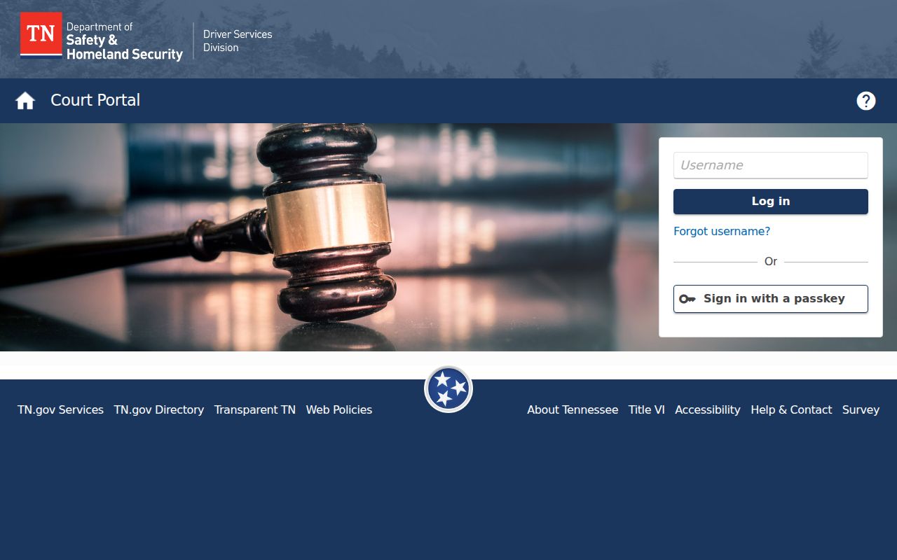Houston County traffic warrant compliance context, Tennessee court-facing Department of Safety portal